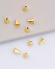 24K Gold Vermeil Cone Shape Beads, 24K Gold Plated Cone Bead Caps, 925 Solid Silver Plain Cone End Beads, Jewelry Making Supplies, VM28B