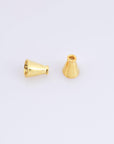 24K Gold Vermeil Cone Shape Beads, 24K Gold Plated Cone Bead Caps, 925 Solid Silver Plain Cone End Beads, Jewelry Making Supplies, VM28B