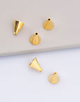 24K Gold Vermeil Cone Shape Beads, 24K Gold Plated Cone Bead Caps, 925 Solid Silver Plain Cone End Beads, Jewelry Making Supplies, VM28C