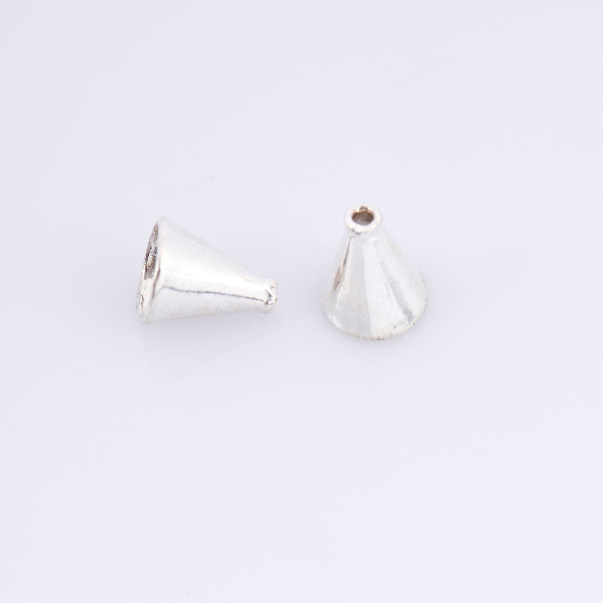 925 Sterling Silver Cone Shape Beads, Solid Silver Cone Bead Caps, Silver Plain Cone End Beads, Bead Caps For Jewelry Making, M28C