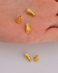 24K Gold Vermeil Cone Shape Beads, 24K Gold Plated Cone Bead Caps, 925 Silver End Bead Cones, Pyramid Bead Caps, Jewelry Findings, VM29A