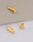 24K Gold Vermeil Cone Shape Beads, Gold Plated Cone Bead Caps, 925 Silver End Bead Cones, Pyramid Bead Caps, Jewelry Findings, VM29A-B-C