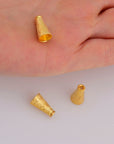24K Gold Vermeil Cone Shape Beads, Gold Plated Cone Bead Caps, 925 Silver End Bead Cones, Pyramid Bead Caps, Jewelry Findings, VM29A-B-C