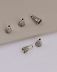 925 Sterling Silver Cone Shape Beads, Solid Silver Cone Bead Caps, Antique Silver End Bead Cones, Pyramid Bead Caps, Jewelry Findings, M29B