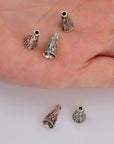 925 Sterling Silver Cone Shape Beads, Solid Silver Cone Bead Caps, Antique Silver End Bead Cones, Pyramid Bead Caps, Jewelry Findings, M29B
