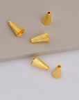 24K Gold Vermeil Cone Shape Beads, Gold Plated Cone Bead Caps, 925 Silver End Bead Cones, Pyramid Bead Caps, Jewelry Findings, VM29A-B-C