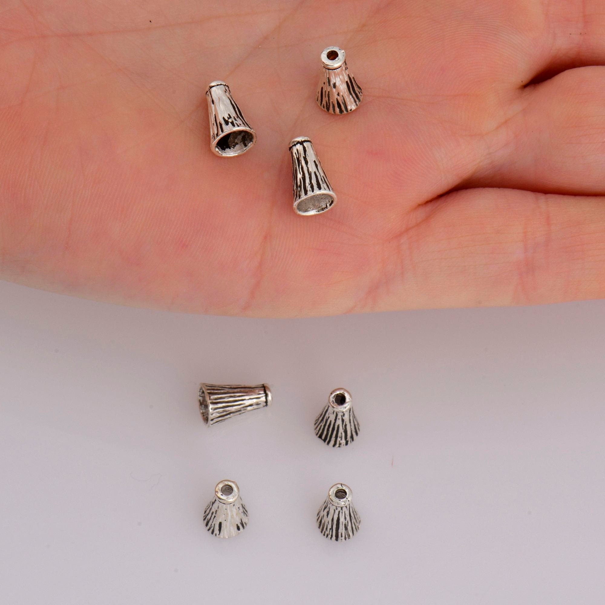 925 Sterling Silver Cone Shape Bead, Solid Silver Cone Bead Cap, Antiique Silver End Bead Cones, Pyramid Bead Caps, Jewelry Findings, M29A-C