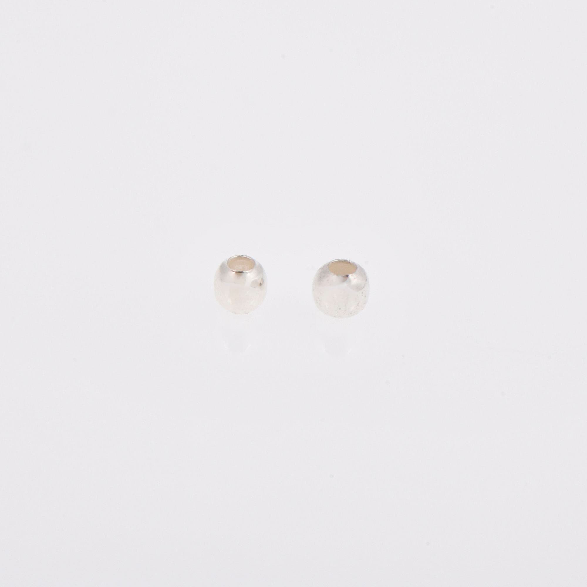 925 Sterling Silver 2mm Round Beads, Smooth Seamless Round Beads, Solid Round Shape Beads, Seperator Beads, Jewelry Crafting Supplies, M3A