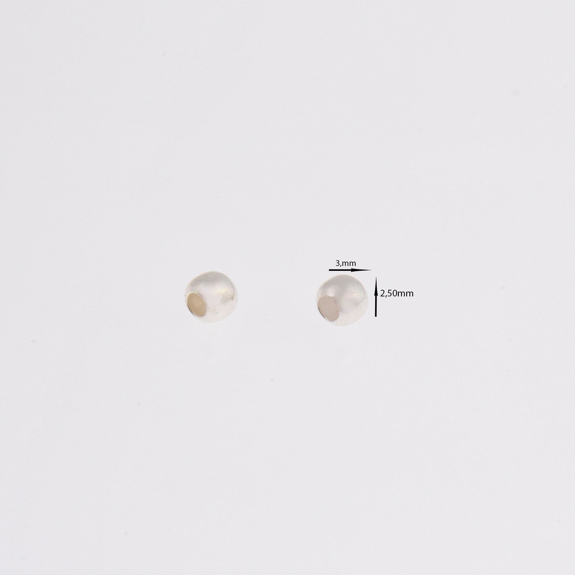 925 Sterling Silver 3mm Round Beads, Smooth Seamless Round Beads, Solid Round Shape Beads, Seperator Beads, Jewelry Crafting Supplies, M3C