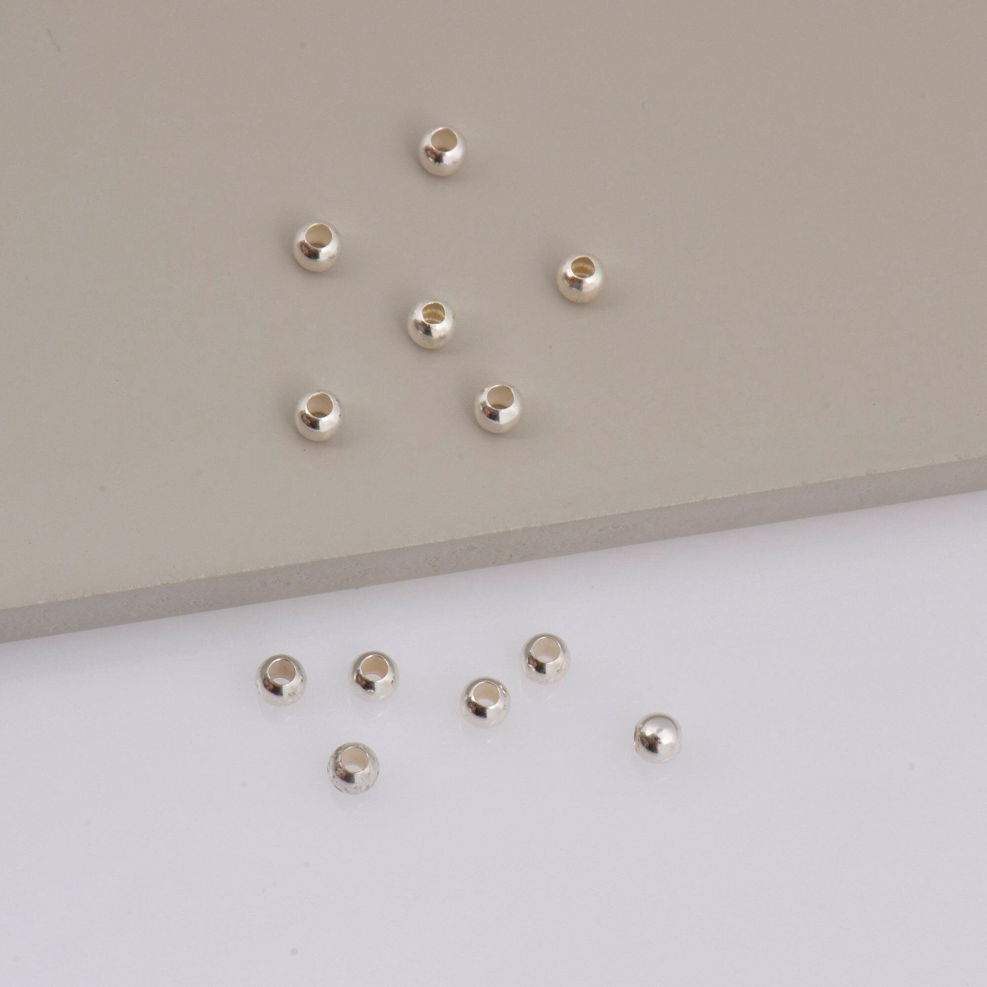 925 Sterling Silver 3.5mm Round Beads, Smooth Seamless Round Beads, Solid Round Shape Beads, Seperator Beads, Jewelry Crafting Supplies, M3D