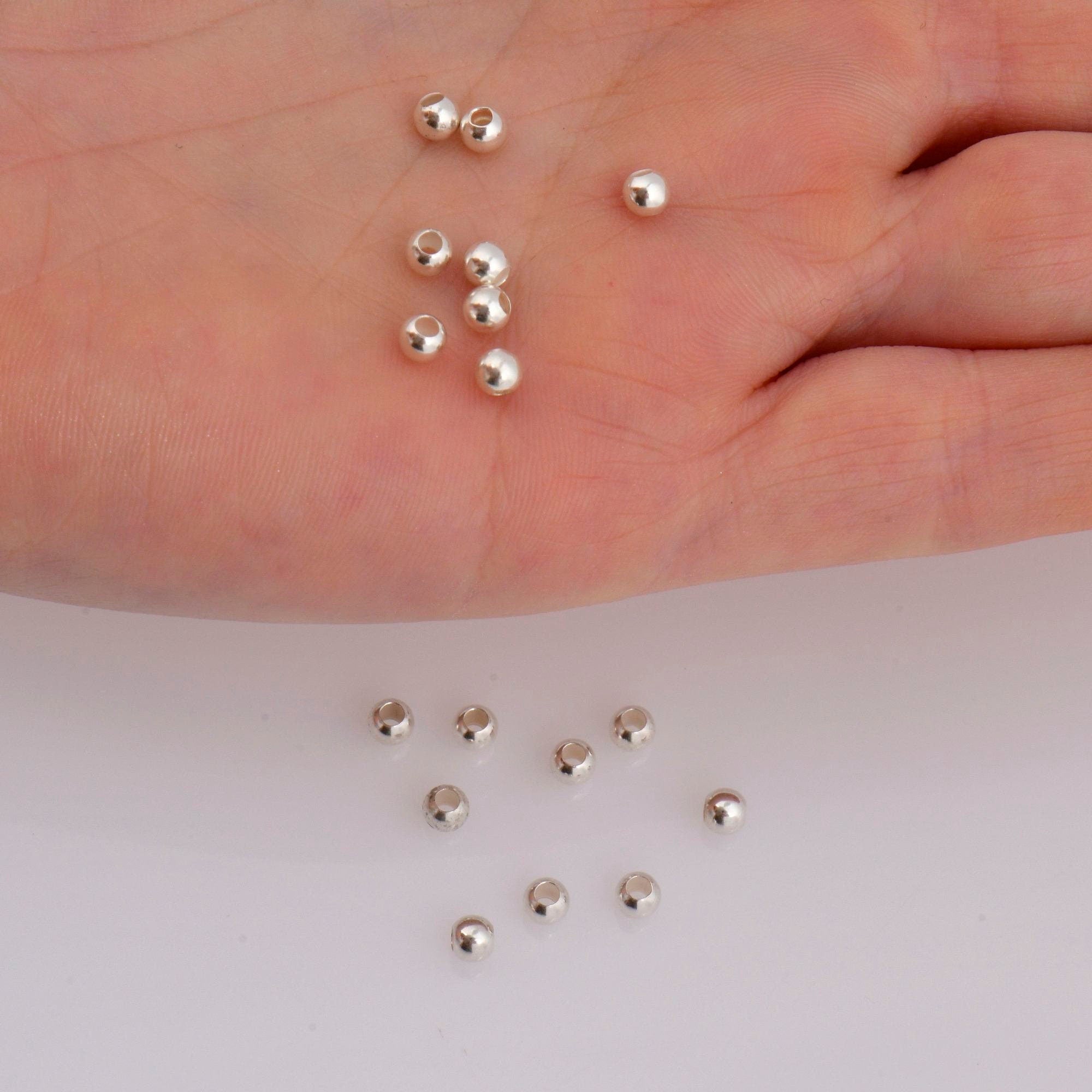 925 Sterling Silver 3.5mm Round Beads, Smooth Seamless Round Beads, Solid Round Shape Beads, Seperator Beads, Jewelry Crafting Supplies, M3D
