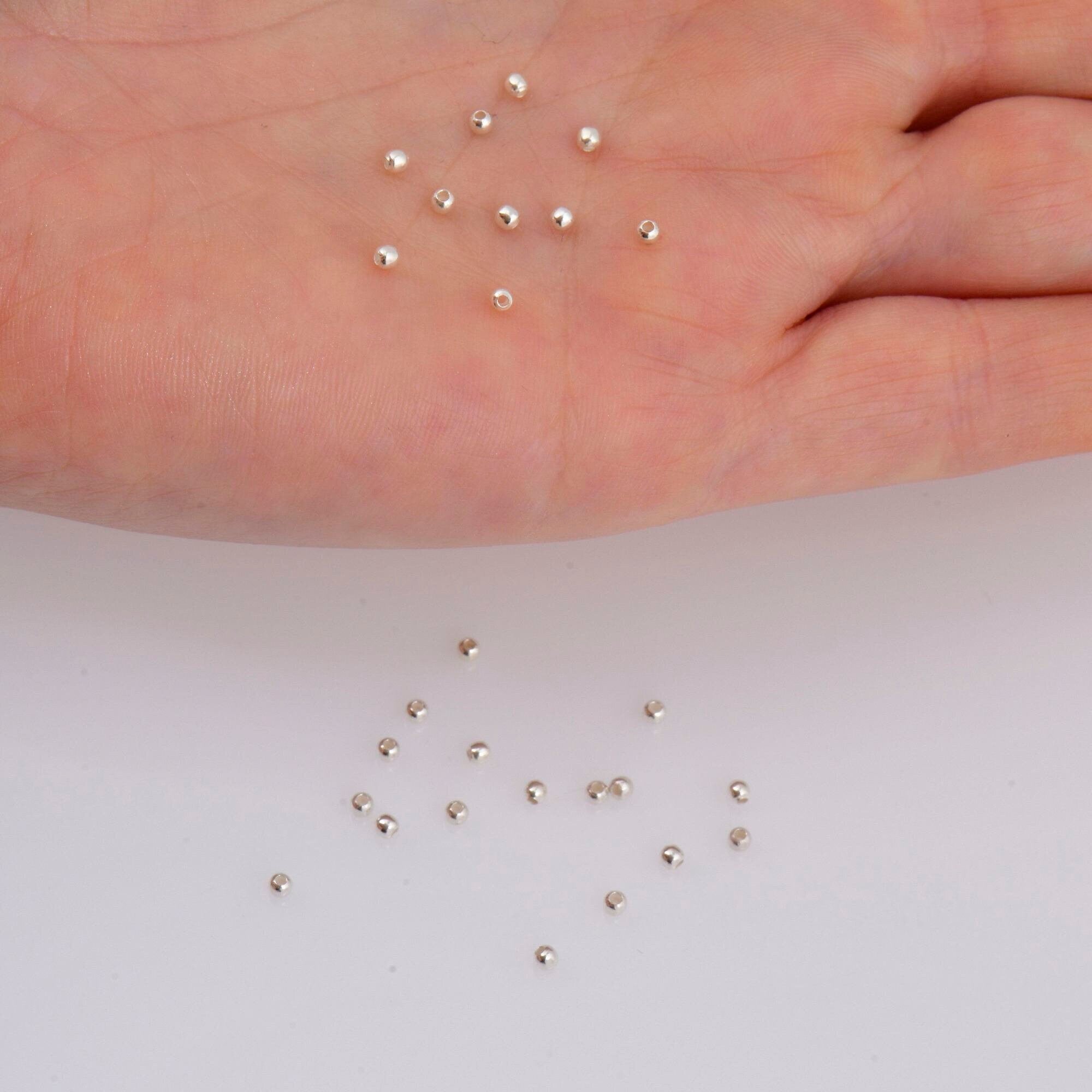 925 Sterling Silver 2mm Round Beads, Smooth Seamless Round Beads, Solid Round Shape Beads, Seperator Beads, Jewelry Crafting Supplies, M3A