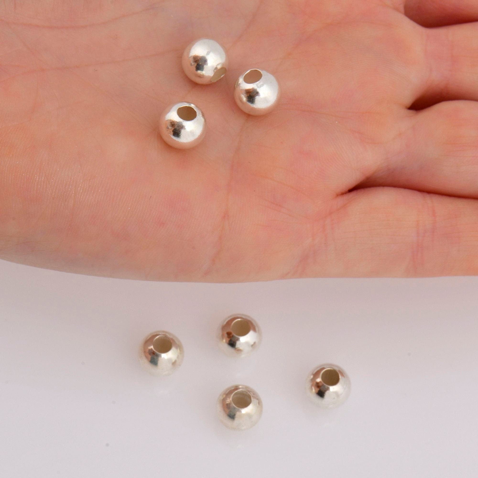 925 Sterling Silver 8mm Round Beads, Smooth Seamless Round Beads, Round Shape Beads, Seperator Beads, Jewelry Crafting Supplies, M3I