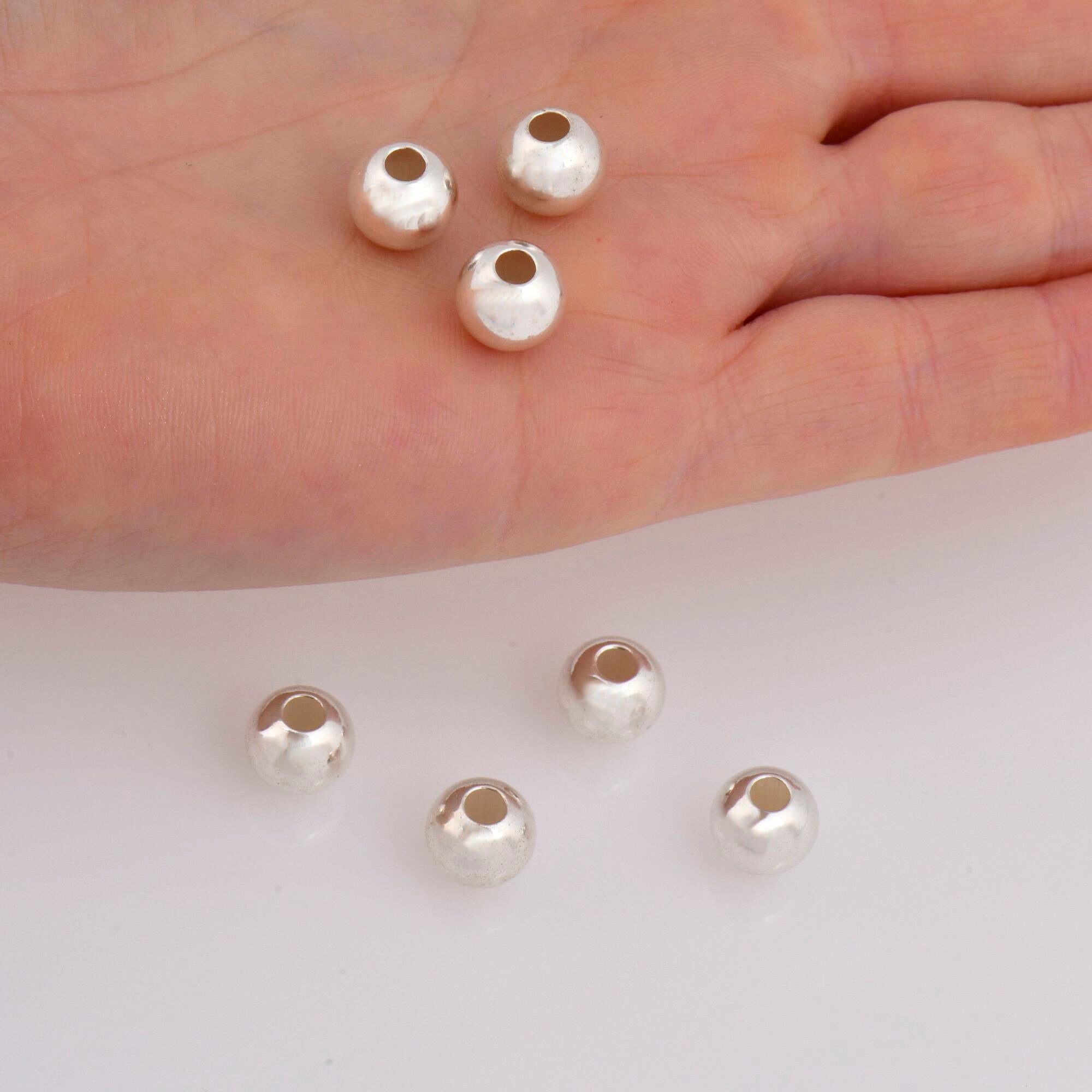 925 Sterling Silver 9mm Round Beads, Smooth Seamless Round Beads, Round Shape Beads, Seperator Beads, Jewelry Crafting Supplies, M3J