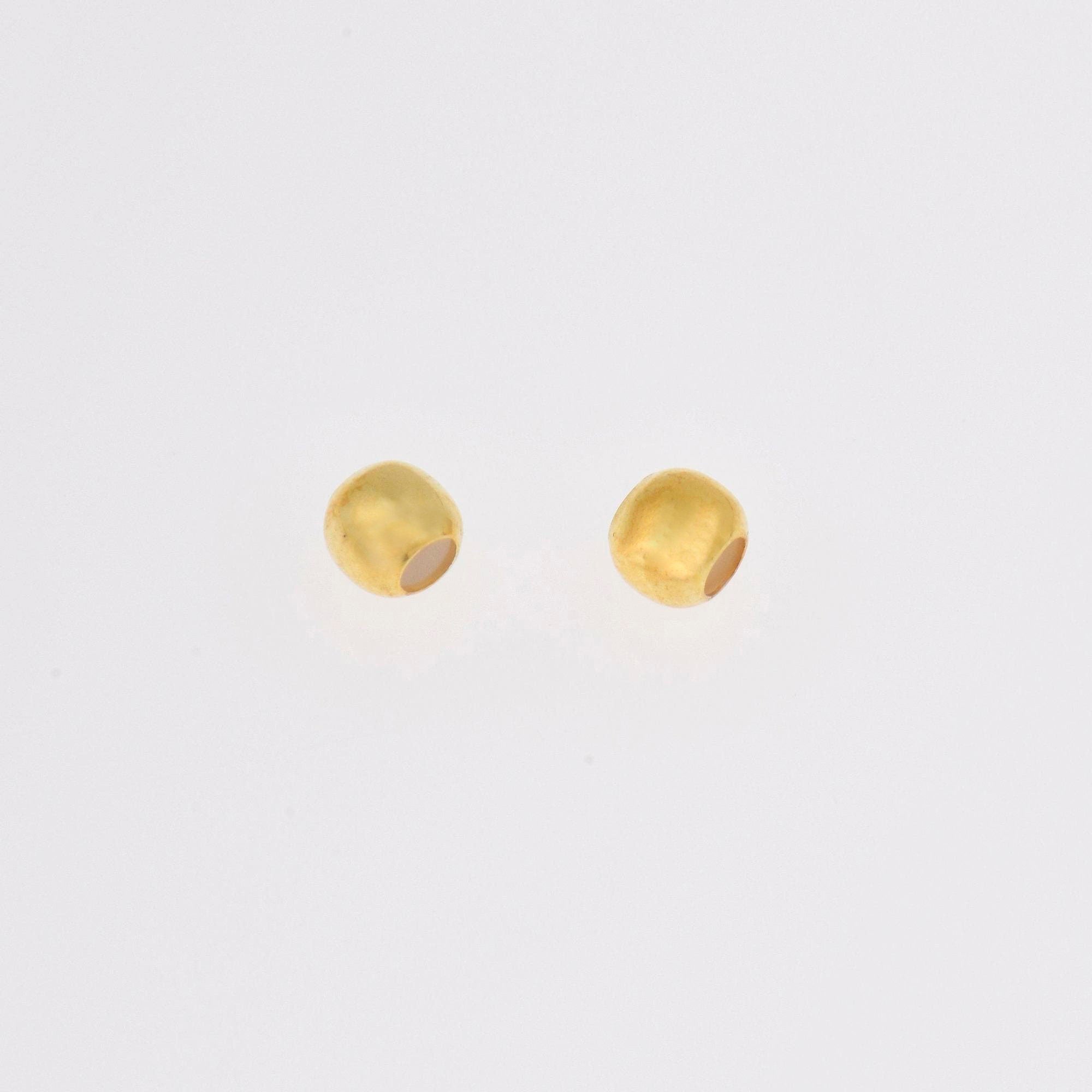 24K Gold 3mm Plated Seamless Round Beads, 925 Silver Round Beads in Gold Vermeil, Round Shape Seperator Beads, Jewelry Craft Supplies, VM3C