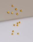 24K Gold 3.5mm Plated Seamless Round Beads, 925 Silver Round Beads in 24K Gold Vermeil, Round Shape Seperator Beads, Jewelry Supplies, VM3D