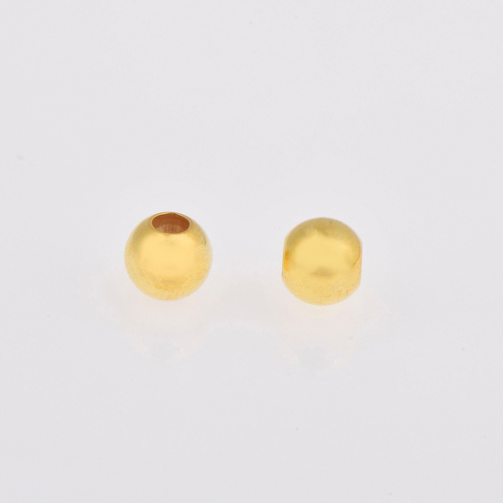 24K Gold 6mm Plated Seamless Round Beads, 925 Silver Round Beads in 24K Gold Vermeil, Round Shape Seperator Beads, Jewelry Supplies, VM3G