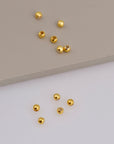 24K Gold Plated Seamless Round Beads, 925 Silver Round Beads in 24K Gold Vermeil, Round Shape Seperator Beads, Jewelry Supplies, VM3 A-J