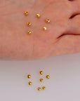 24K Gold Plated Seamless Round Beads, 925 Silver Round Beads in 24K Gold Vermeil, Round Shape Seperator Beads, Jewelry Supplies, VM3 A-J