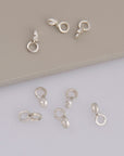 925 Sterling Silver Bails with Open Loop, Solid Silver Bails, Smooth Silver Connector Bails, Bail Charms, Jewelry Findings, M30A-B-C