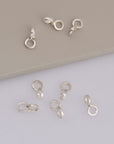 925 Sterling Silver Bails with Open Loop, Solid Silver Open Loop Bails, Smooth Silver Connector Bails, Bail Charms, Jewelry Findings, M30A