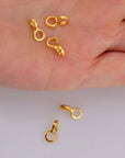 24K Gold Vermeil Bails with Open Loop, Gold Plated Open Loop Bails, 925 Smooth Silver Connector Bails, Bail Charms, Jewelry Findings, VM30A
