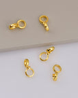 24K Gold Vermeil Bails with Open Loop, Gold Plated Open Loop Bails, 925 Smooth Silver Connector Bails, Bail Charms, Jewelry Findings,VM30A-C