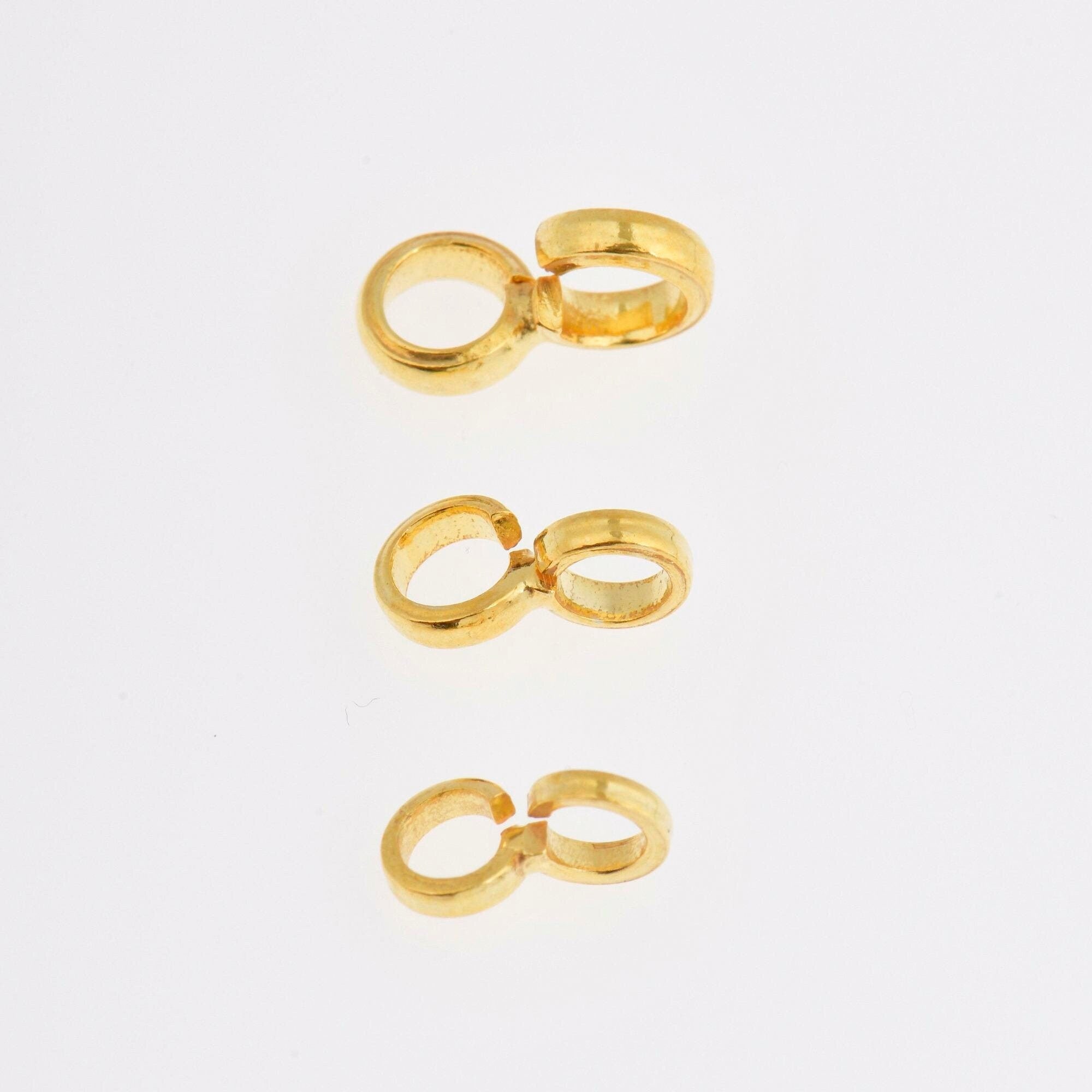 24K Gold Vermeil Bails with Open Loop, Gold Plated Open Loop Bails, 925 Smooth Silver Connector Bails, Bail Charms, Jewelry Findings,VM30A-C