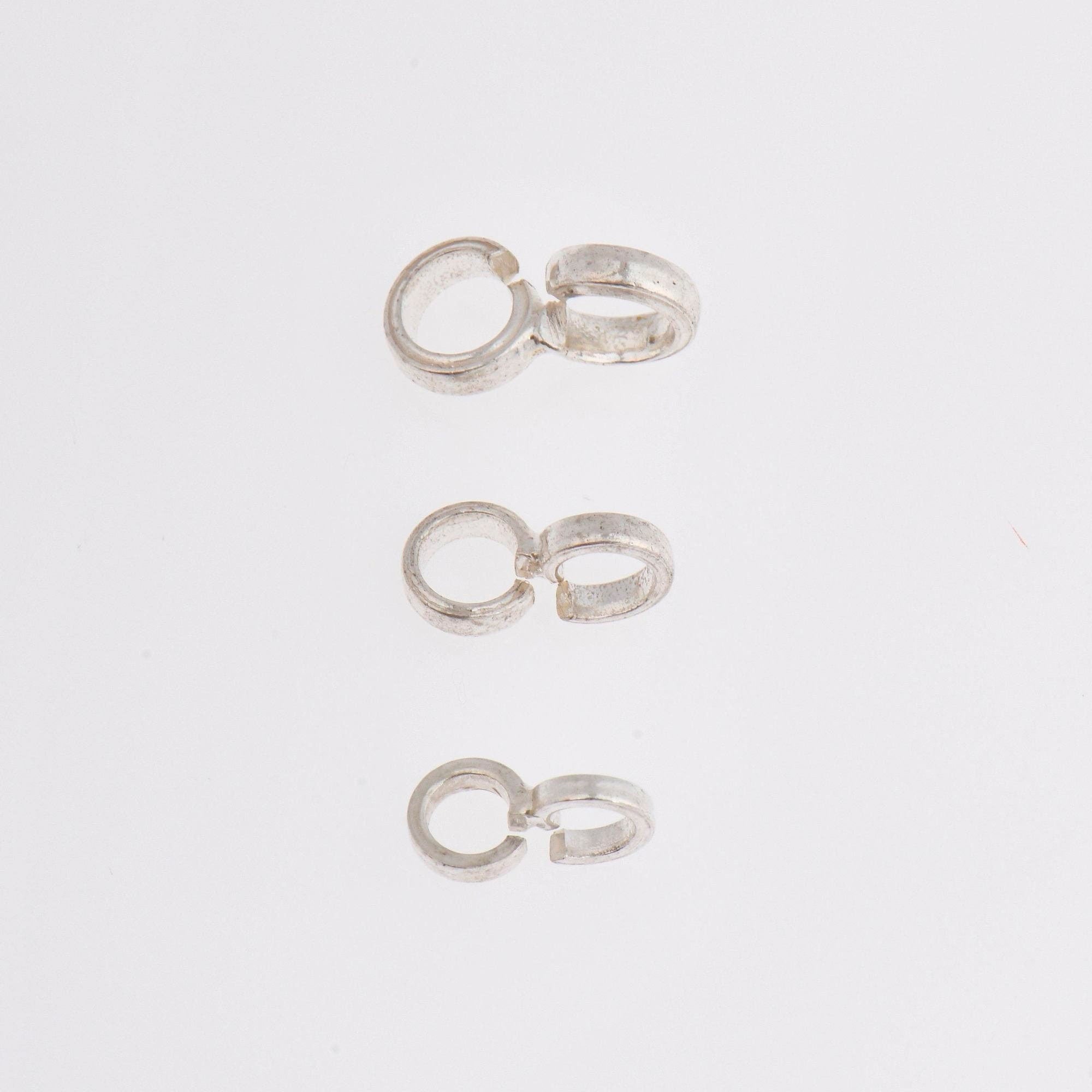 925 Sterling Silver Bails with Open Loop, Solid Silver Bails, Smooth Silver Connector Bails, Bail Charms, Jewelry Findings, M30A-B-C