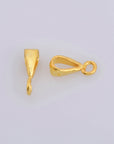 24K Gold Vermeil Bails with Open Loop, Gold Plated Open Ring Bails, 925 Smooth Silver Connector Bails, Bail Charms, Jewelry Findings, VM31