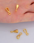 24K Gold Vermeil Bails with Open Loop, Gold Plated Open Ring Bails, 925 Smooth Silver Connector Bails, Bail Charms, Jewelry Findings, VM31