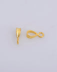 24K Gold Vermeil Bails with Open Loop, Gold Plated Open Loop Bails, 925 Smooth Silver Connector Bails, Bail Charms, Jewelry Findings, VM33