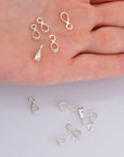 925 Sterling Silver Bails with Open Loop, Solid Silver Open Loop Bails, Smooth Silver Connector Bails, Bail Charms, Jewelry Findings, M33
