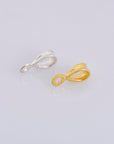 24K Gold Vermeil & 925 Silver Bails with Open Loop, Plated Open Loop Bails, Smooth Connector Bails, Bail Charms, Jewelry Findings, M/VM33