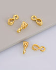 24K Gold Vermeil and 925 Silver Filigree Bails with Open Loop, Plated Open Loop Bails, Connector Filigree Bails, Silver Findings, M/VM34