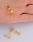 24K Gold Vermeil Filigree Bails with Open Loop, Gold Plated Open Loop Bails, 925 Silver Connector Filigree Bails, Silver Findings, VM34