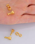 24K Gold Vermeil and 925 Silver Filigree Bails with Open Loop, Plated Open Loop Bails, Connector Filigree Bails, Silver Findings, M/VM34