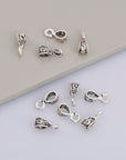 925 Sterling Silver Filigree Bails with Open Loop, Solid Open Loop Bails, Antique Silver Connector Filigree Bails, Jewelry Findings, M34