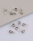 24K Gold Vermeil and 925 Silver Filigree Bails with Open Loop, Plated Open Loop Bails, Connector Filigree Bails, Silver Findings, M/VM34