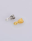 24K Gold Vermeil and 925 Silver Filigree Bails with Open Loop, Plated Open Loop Bails, Connector Filigree Bails, Silver Findings, M/VM34