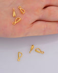 24K Gold Vermeil Bails with Open Loop, Gold Plated Open Loop Bails, 925 Smooth Silver Connector Bails, Bail Charms, Jewelry Findings, VM35