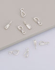 925 Sterling Silver Bails with Open Loop, Solid Silver Open Loop Bails, Smooth Silver Connector Bails, Bail Charms, Jewelry Findings, M35