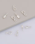 24K Gold Vermeil & 925 Silver Bails with Open Loop, Plated Open Loop Bails, Smooth Connector Bails, Bail Charms, Jewelry Findings, M/VM35