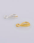 24K Gold Vermeil & 925 Silver Bails with Open Loop, Plated Open Loop Bails, Smooth Connector Bails, Bail Charms, Jewelry Findings, M/VM35