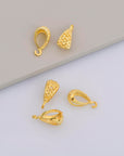 24K Gold Vermeil Filigree Bails with Open Loop, Gold Plated Open Loop Bails, 925 Silver Connector Filigree Bails, Silver Findings, VM36