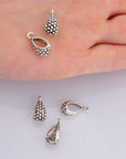 925 Sterling Silver Filigree Bails with Open Loop, Solid Open Loop Bails, Antique Silver Connector Filigree Bails, Jewelry Findings, M36