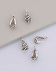 24K Gold Vermeil and 925 Silver Filigree Bails with Open Loop, Antique Silver Open Loop Bails, Connector Bails, Silver Findings, M/VM36