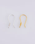 24K Gold Vermeil and 925 Silver Ear Wires, Silver Earring Hooks in Gold, Fancy Ear Wires, Earrings Making Supply, Jewelry Findings, M37/VM37