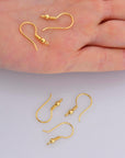 24K Gold Vermeil Ear Wires, 24K Gold Plated Earring Hooks, 925 Silver Ball Ear Wires, Earrings Making Supply, Jewelry Making Findings, VM39
