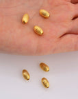 24K Gold Vermeil & 925 Silver Corrugated Oval Beads, Gold Plated Seamless Oval Beads, Olive Shape Beads, Jewelry Supplies, M/VM4 A-E